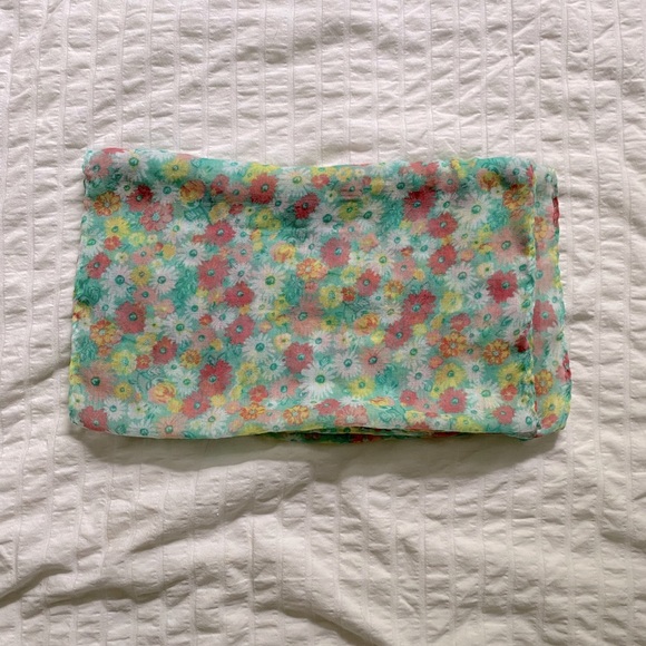 Girls/Womens Colorful Floral Infinity Scarf - Picture 2 of 2